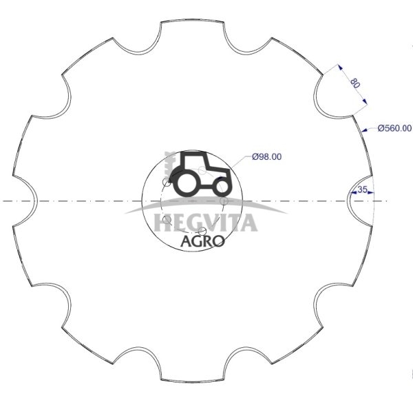 Diskas ofas 560x6 mm "C" SKF 5skylių - Image 2